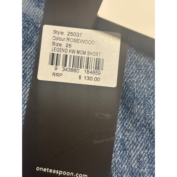 One Teaspoon NEW Legends High Waist Mom Fit Denim Shorts‎ Rosewood 25 MSRP $130 - Picture 7 of 9